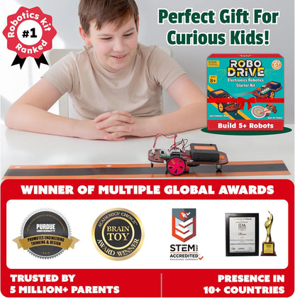 Butterfly EduFields 10-in-1 STEM Robotics Kit for Kids Ages 8-14 | Electronics & Engineering Science Kit with Circuit Board Projects | Educational Robot Building Kit