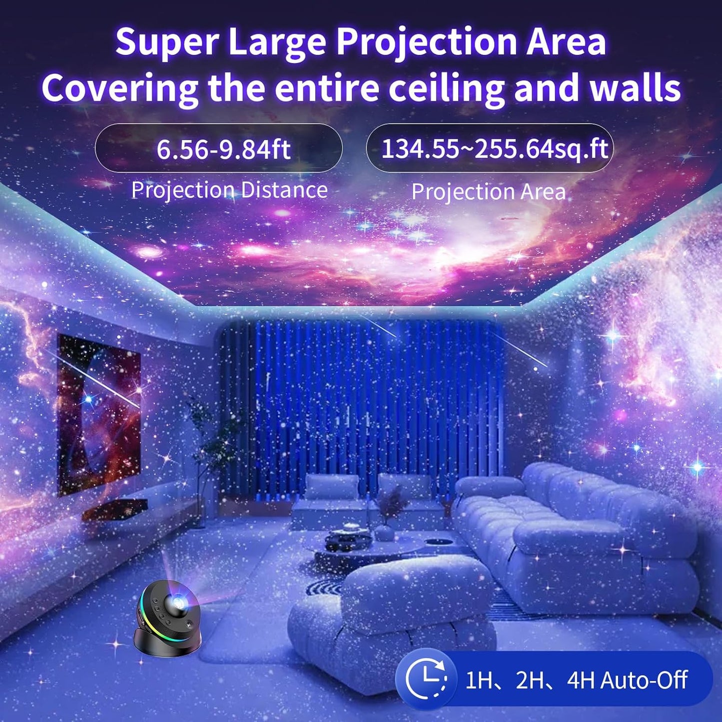 Meteor Galaxy Projector, 13 in 1 Planetarium Star Projector Realistic Starry Sky Night Light with Solar System Constellation Moon for Kids Adults Bedroom Ceiling Home Theater Living Room Decor, Black