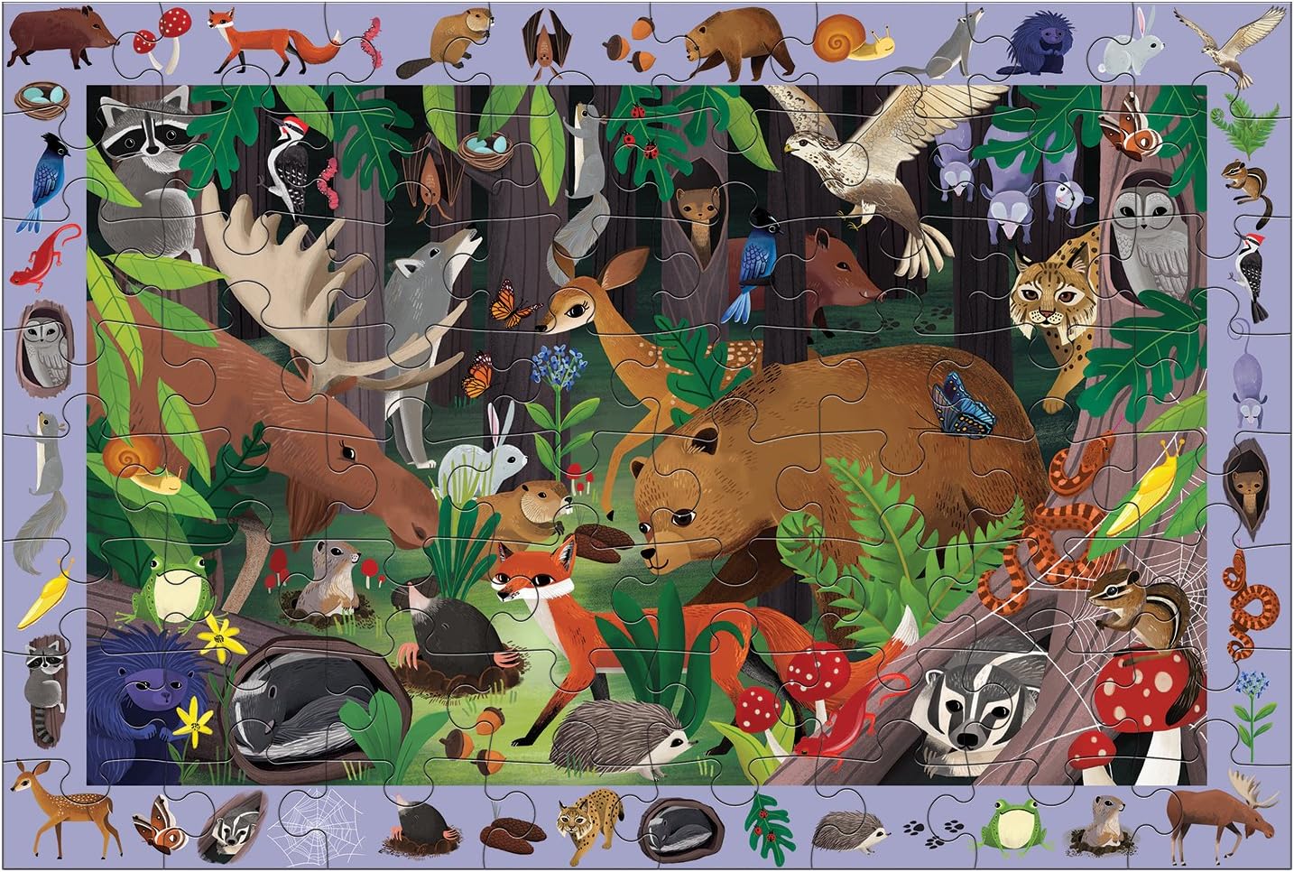 Mudpuppy Rainforest — 64 Piece Search & Find Puzzle Jigsaw Puzzle Featuring Diverse and Exotic Rainforest Animals and Over 40 Hidden Images to Find for Ages 4+