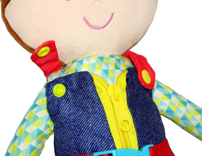 June Garden 16" Dressy Friends Bunnie - Educational Stuffed Plush Doll for Kids and Toddlers 2 Years and Up - Montessori Soft Toy Doll