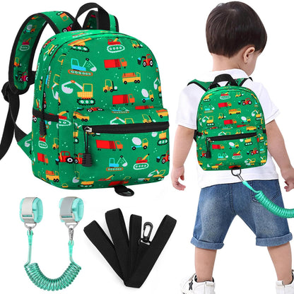 Accmor Toddler Backpack Leash, Mini Child Backpack with Anti Lost Wrist Link, Cute Kids Backpack Leash Walking Harness for Outdoor Travel, Small Excavator Backpack Tether for Baby Boys Girls Ages 1-3