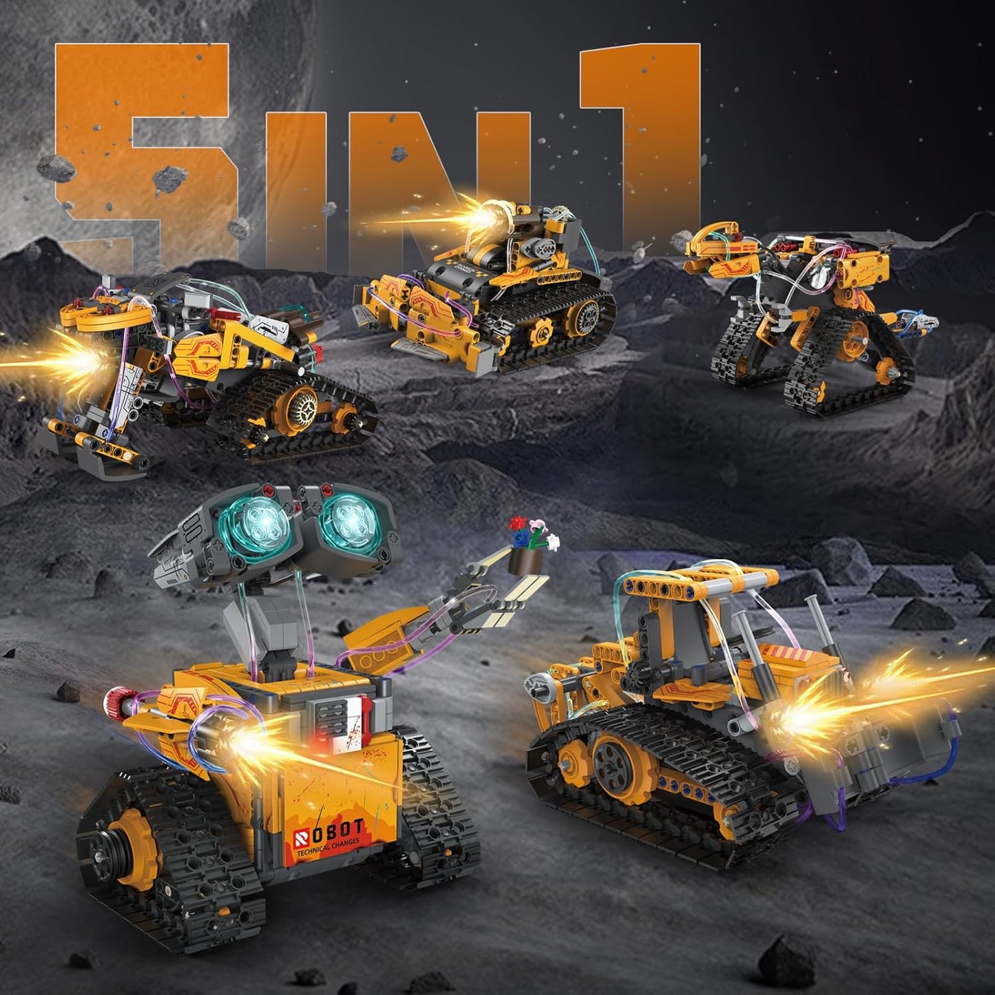 STEM Robot Building Kit for Kids – 5-in-1 Remote & App-Controlled Wall Robotics Set, Engineering Coding Robot Toys, Birthday Gifts for Boys & Girls Ages 6-12+ (673 PCS)