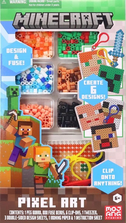 Tara Toys Minecraft Pixel Art Bead Kit 800 Beads, Templates & Pegboards Build Minecraft Pixel Characters & Tools Creative Craft Toy for Kids Ages 6