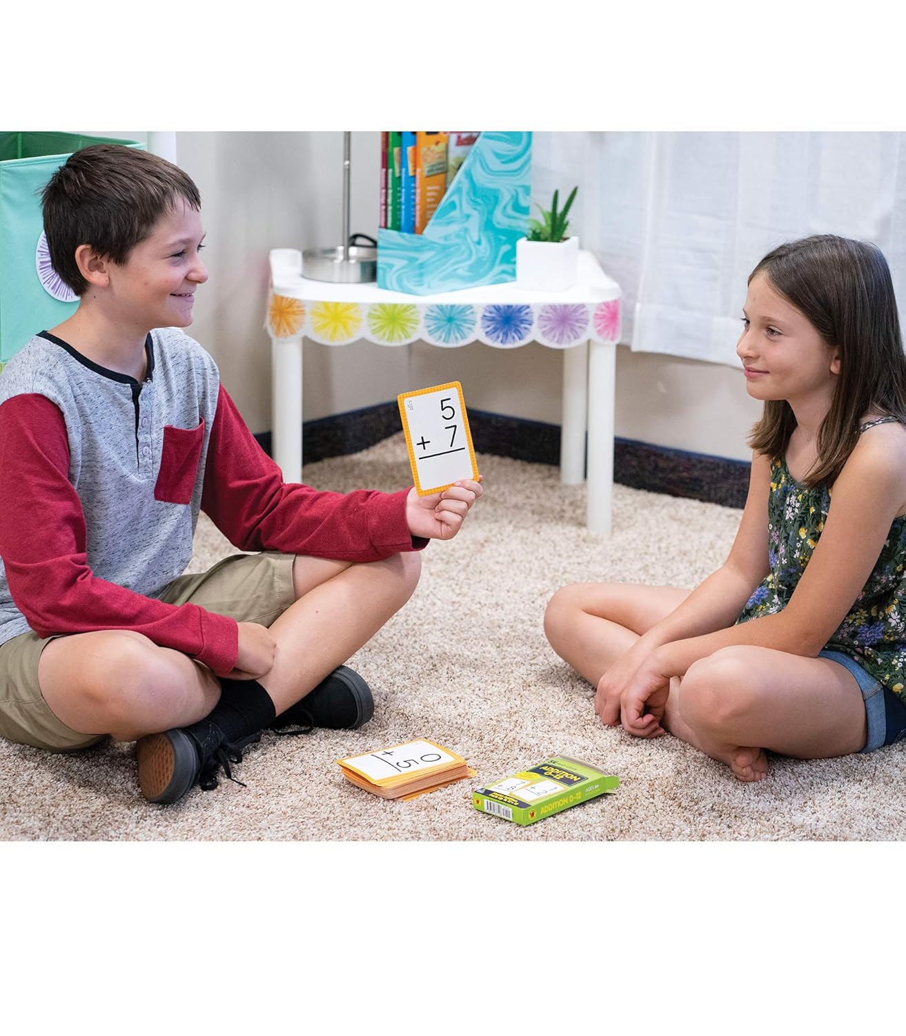 Carson Dellosa 54 Addition Flash Cards, All Facts for Adding Through 12, Flashcards for Ages 6 and Up, Kindergarten Learning Activities and Math Games for Kids 5-7