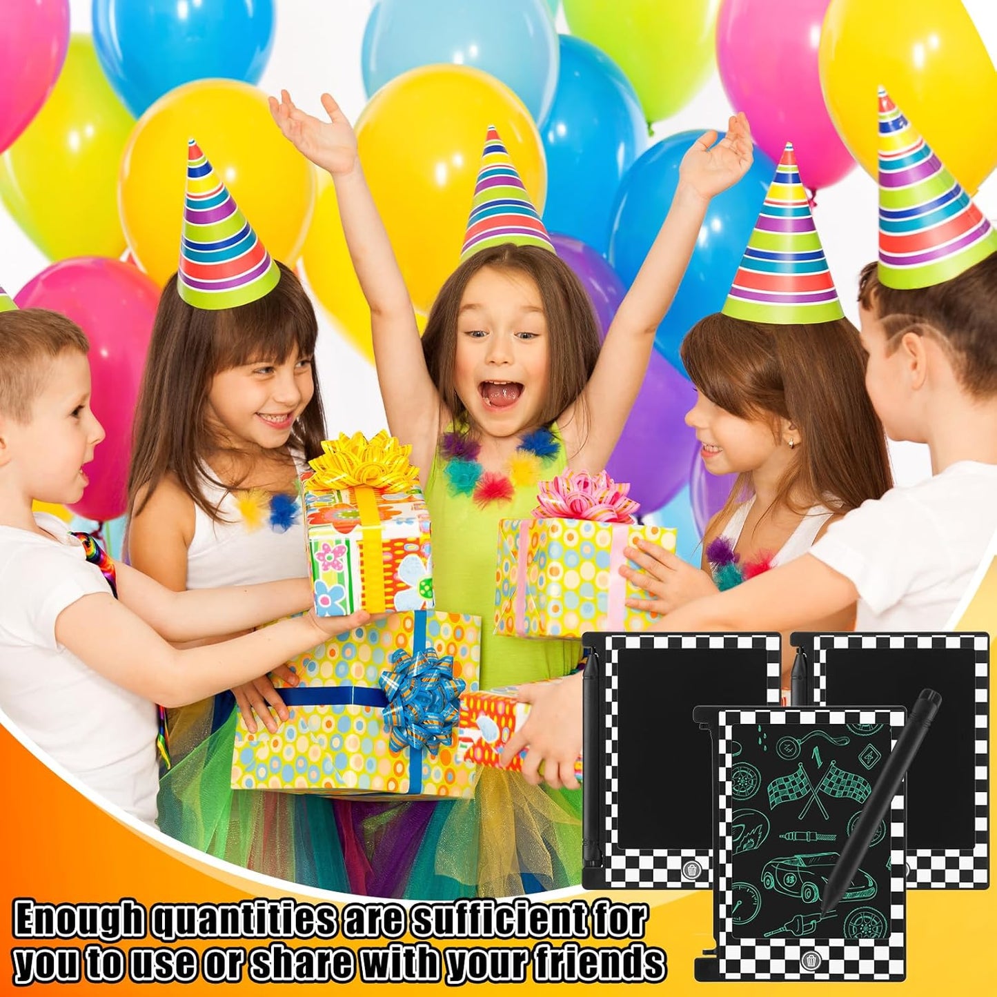 Nezyo 24 Pack Toy Inspires Party Favors Supplies, LCD Writing Tablet for Kids, 4.6'' Mini Board Drawing Tablet, Cartoon Goodie Bags Stuffers Birthday Toddler Boy Student Gifts