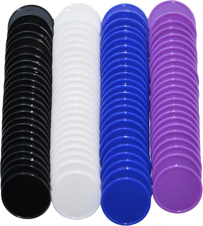 Smartdealspro Set of 100 1 Inch Opaque Plastic Learning Counters Mini Poker Chips Game Tokens with Storage Box (Pink)