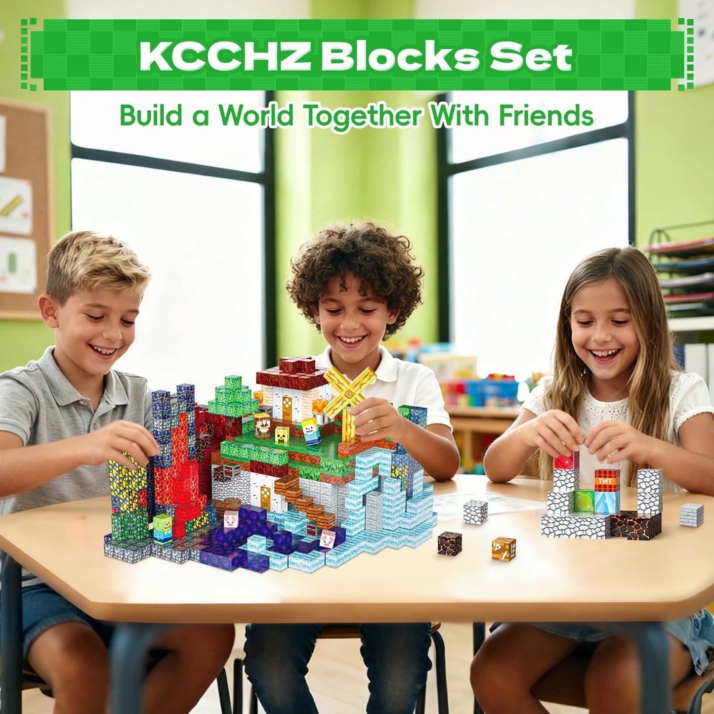 600PCS Magnetic Building Blocks Set, Magnetic Tiles Kids Build Cubes STEM Game Toys, Stacking Building Toys for 3-5 4-6 5-7 6-8 Year Old Boys Girls, Christmas Easter Birthday Gifts for Kids Toddlers