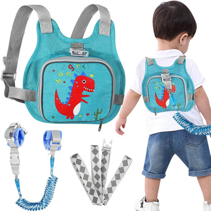 Accmor Toddler Harness Leash + Reflective Anti Lost Wrist Link, Cute Car Kids Back Pack with Hand Strap Collapsible Child Walking Restraint Belt Tether Hold Baby Boys Close for Outdoor Travel