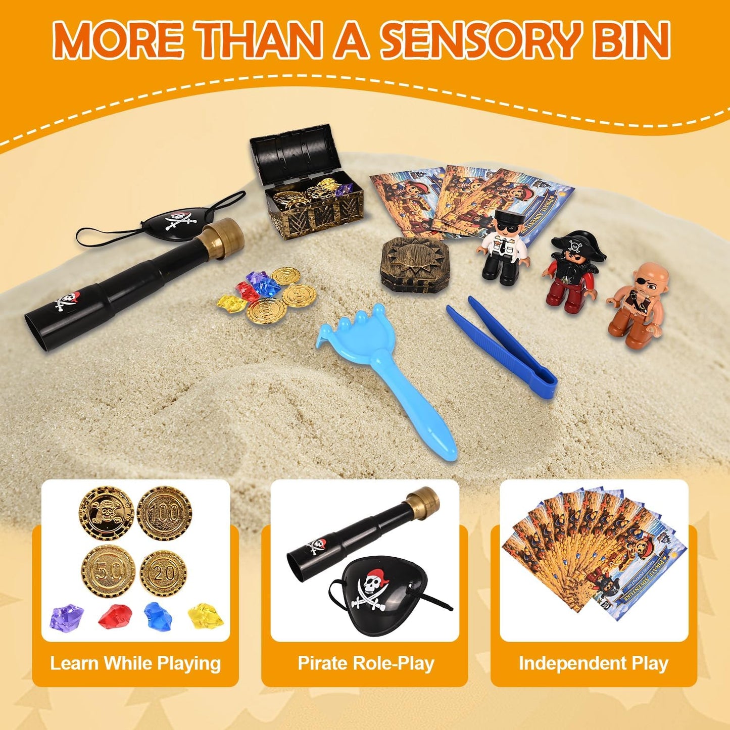 Space Sensory Bin for Toddler, Science Themed with 8 Planets & Star Map, No-Mess Soft Pom Poms for Preschool Learning, Gifts for Boys Girls Age 3 4 5 6+