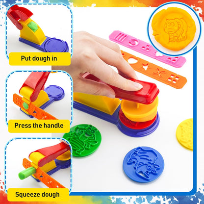 Dough Tools for Kids,9-Piece Kids Clay and Dough Tool Kit– Includes Roller, Rolling Pins, Cutting Tools, Safe Scissors & Plastic Knife for Fun DIY Craft Activities