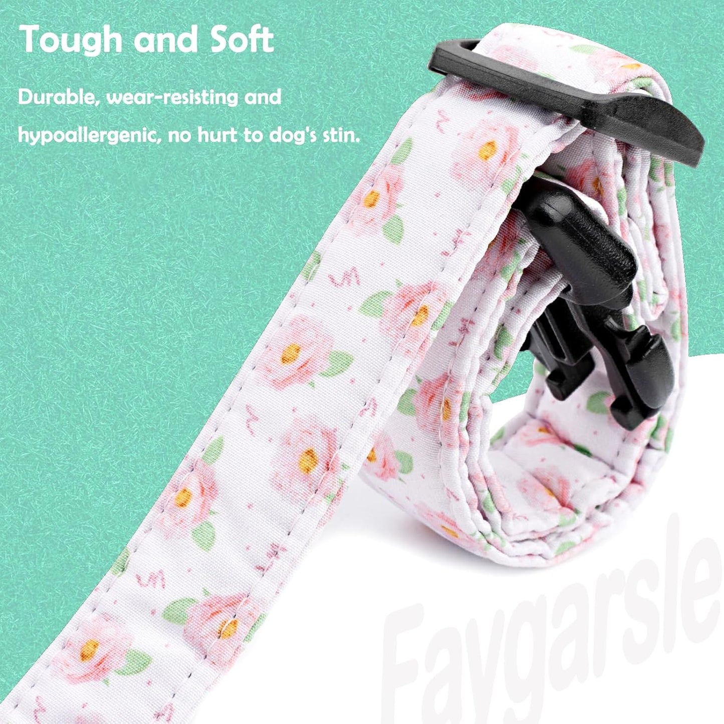Faygarsle Dog Collar for Small Medium Large Dogs Colorful Puppy Collars for Female Dogs Toy Building Blocks Patterned Pet Collars for Summer Spring Wedding Puppy Girl Dog Collar M