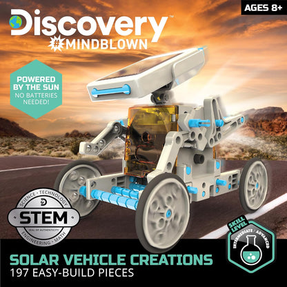 Discovery #Mindblown STEM 12-in-1 Solar Robot Creation 197-Piece Kit with Working Solar Powered Motorized Engine and Gears, Construction Engineering Set for Ages 8 and Up