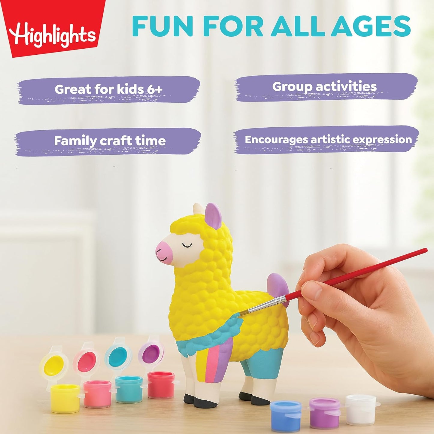 Highlights Paint Your Own Plaster Figurine & Activity Kits – DIY Art Sets with Figurines, Paints, Brush & Bonus Activities – Multiple Themes – Ages 6+