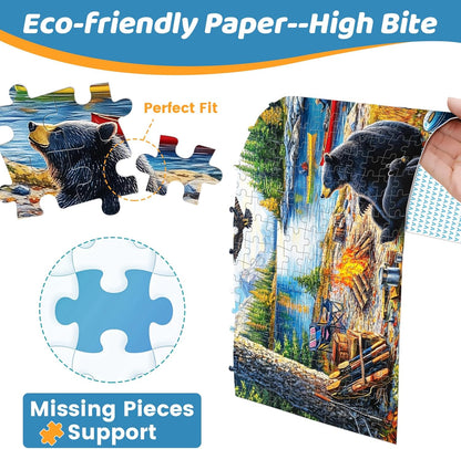 500 Piece Puzzles for Adults, Cat Family Dinner Large Piece Jigsaw Puzzle for Adults Seniors,Recycled Cardboard Puzzle 500 Piece,Family Activity Great Gift for Family Friends 20.5 * 15 in