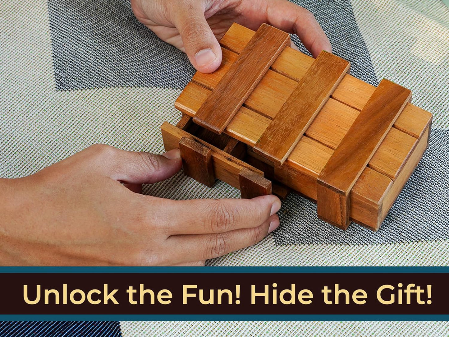 BSIRI Wooden Secret Money Puzzle Box Brain Teaser with Hidden Compartments Ideal Jewelry Stash 3D Lock Gift Card Wood Stash Holder for Cash Gifts Storage for Kids and Adults Double Magic Puzzles Boxes