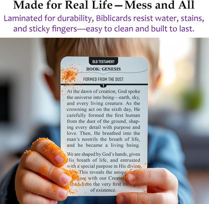 100 Illustrated Bible Story Cards for Kids & Young Adults | Perfect Christian Gift | Screen-Free Family Devotions, Youth Ministry & Sunday School | Faith-Building Scripture Learning