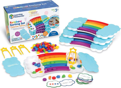 Learning Resources Rainbow Sorting Set , fine motor, sorting, patterning & addition skills, Toddler Educational Toys, sensory tray