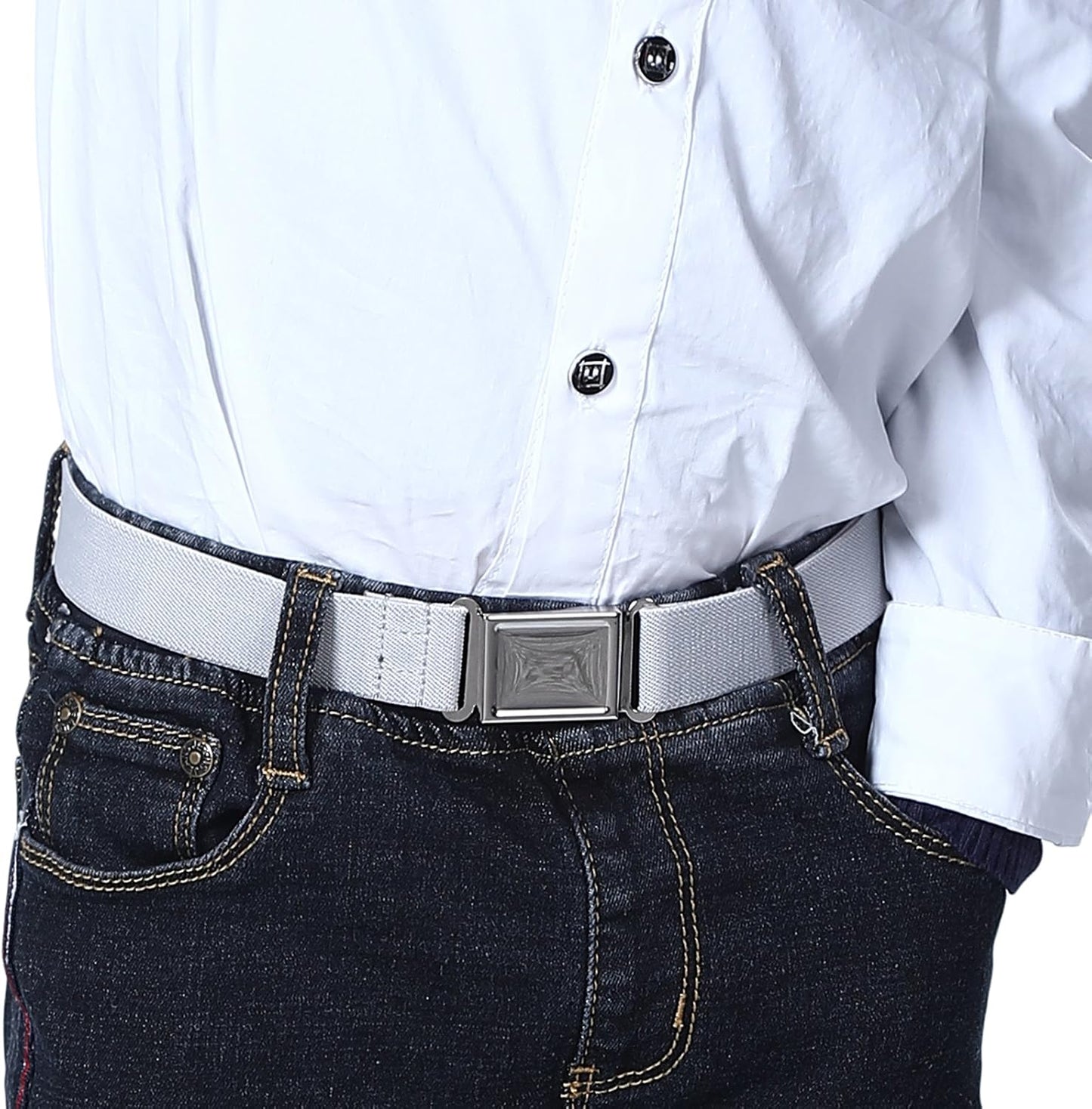 AWAYTR 3 PCS Kids Adjustable Magnetic Belts - Easy to Use Magnetic Buckle Belt for Boys and Girls
