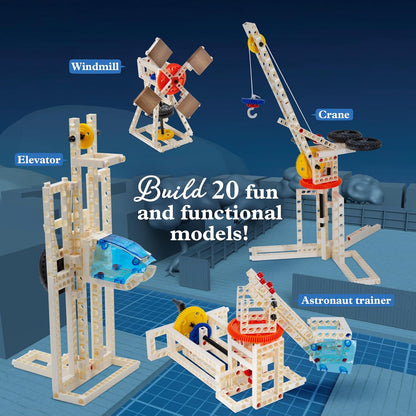 Thames & Kosmos | Mechanical Engineering: Machines & Vehicles STEM Experiment Kit | Build 20 Mechanical Models, Explore Physics of Force & Motion | Hands-on, Introductory Science Learning for Ages 8+