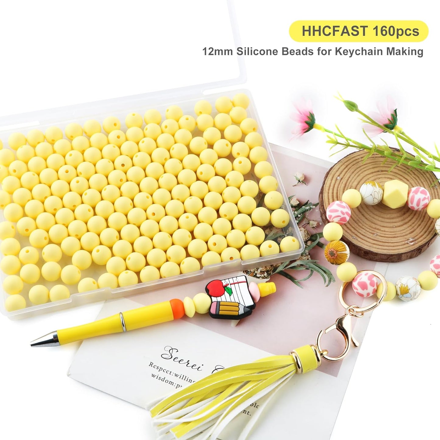 65Pcs 19mm Silicone Beads for Keychain Making Bracelet Necklace, Bulk Round Silicone Beads for Pens（Christmas Green） - Colors B