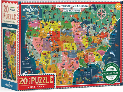 eeBoo 20 Piece Giant Floor Puzzle - Learn The Alphabet Children's Puzzle Letters & Object Themed, Large Pieces for Small Hands to Develop Motor Skills