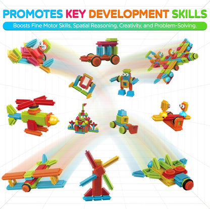 Contixo STEM Building Toys - 110 pcs Marble 3D Magnetic Run Tiles Learning Stacking Educational Building Blocks Set, Creativity Beyond Imagination, Inspirational, Recreational Toy for Kids