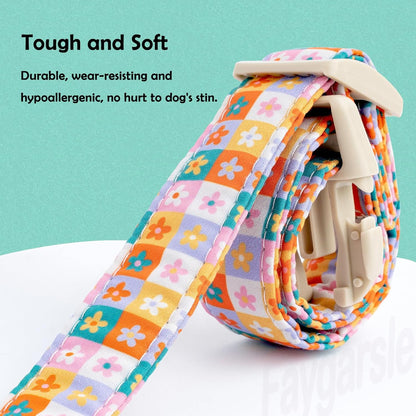 Faygarsle Dog Collar for Small Medium Large Dogs Colorful Puppy Collars for Female Dogs Toy Building Blocks Patterned Pet Collars for Summer Spring Wedding Puppy Girl Dog Collar M