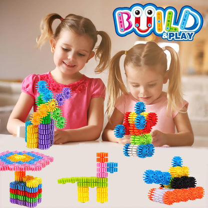 Gears Interlocking Learning Set, STEM Construction Toy Set - Building Kids Toys 180 Pcs - 10 Colors