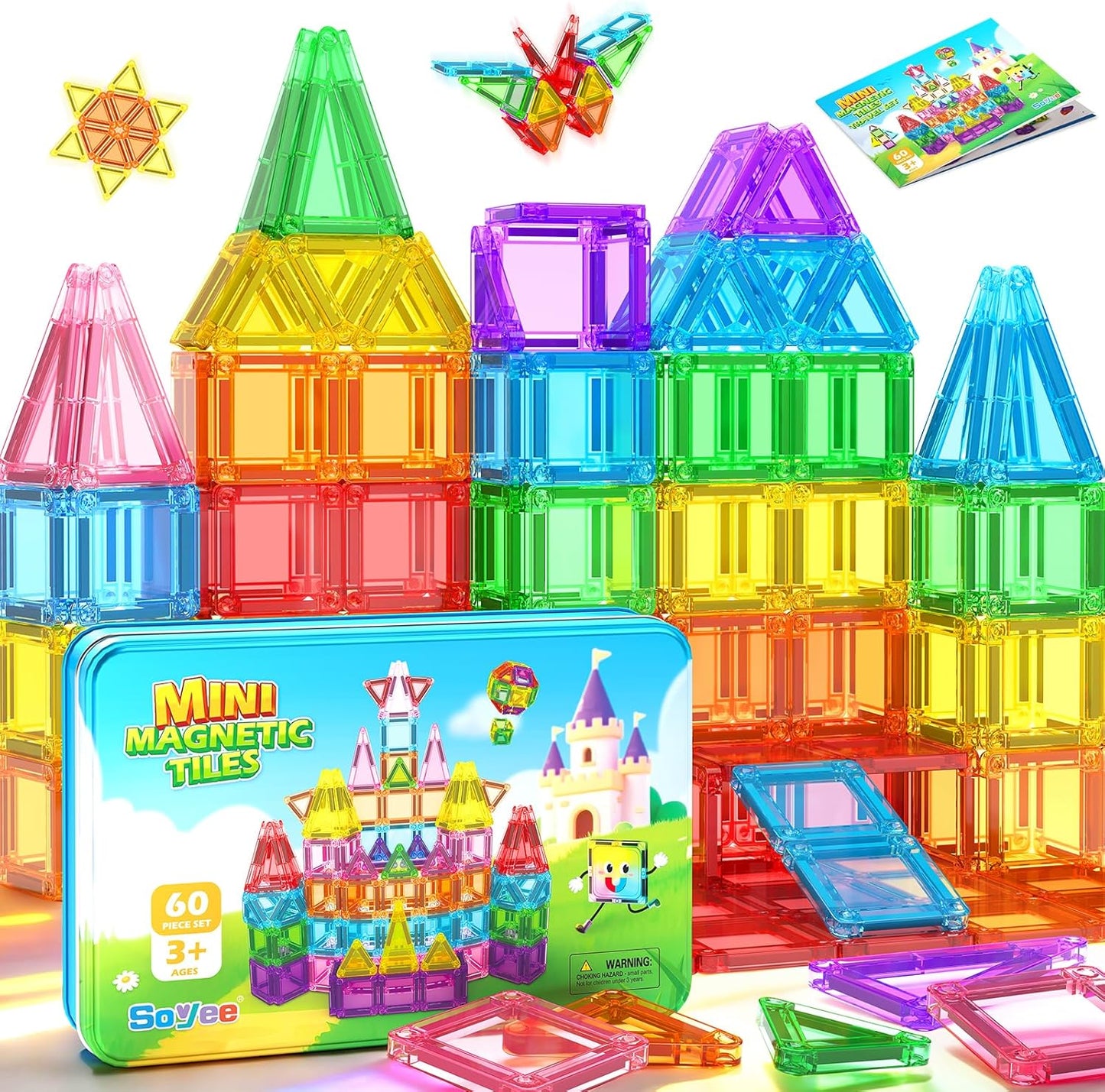 Magnetic Tiles Toddler Toys Magnetic Building Blocks for Kids Ages 3-12 STEM Educational Toys for Girls & Boys Sensory Toys for Kids with Autism Classroom Must Haves Outdoor Toys