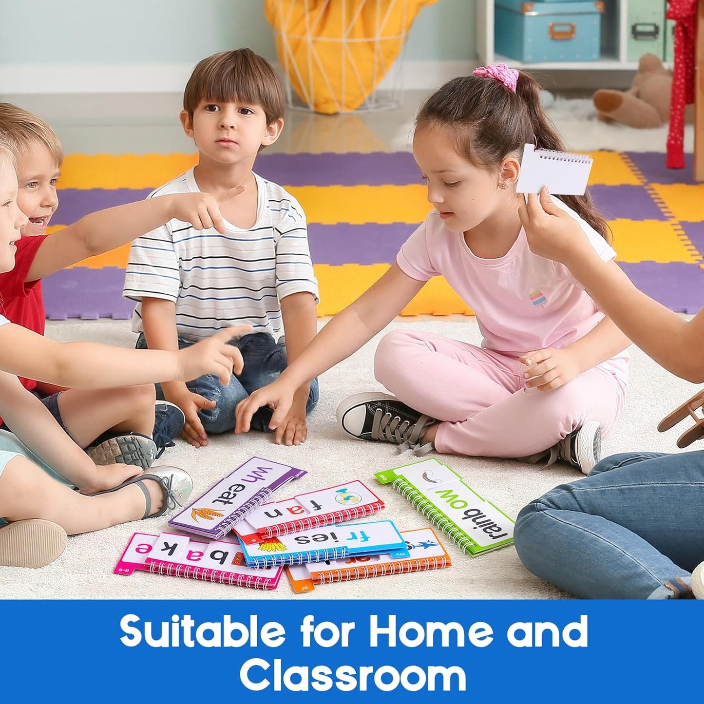 Word Family Build Book Phonics Flash Cards, 30 Read and Rhyme Flip Books, Sight Words Flash Cards Kindergarten, Learn to Read Flip Books for Kids Homeschool Preschool Classroom Must Haves