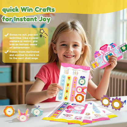 Toddler Scissor Skills Activity Book, 4 Progressive Levels to Learn Cutting for Kids Ages 3-6, 31 Fun Crafts with Child-Safe Scissors, Develop Fine Motor Skills, Ideal Christmas Gift & Arts and Crafts