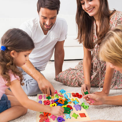 LovesTown Wooden Number Puzzle for Toddlers, Montessori Educational Math Materials, Counting Four Operations Learning Board for Kids, Preschool Learning Gift for Boys Girls