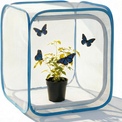Insect & Butterfly Habitat Cage, Portable Pop-Up Terrarium with Mesh Sides, Bug Catching & Observation Enclosure for Caterpillars, Small Insects, Outdoor & Classroom Use, 23.6 Inches Tall
