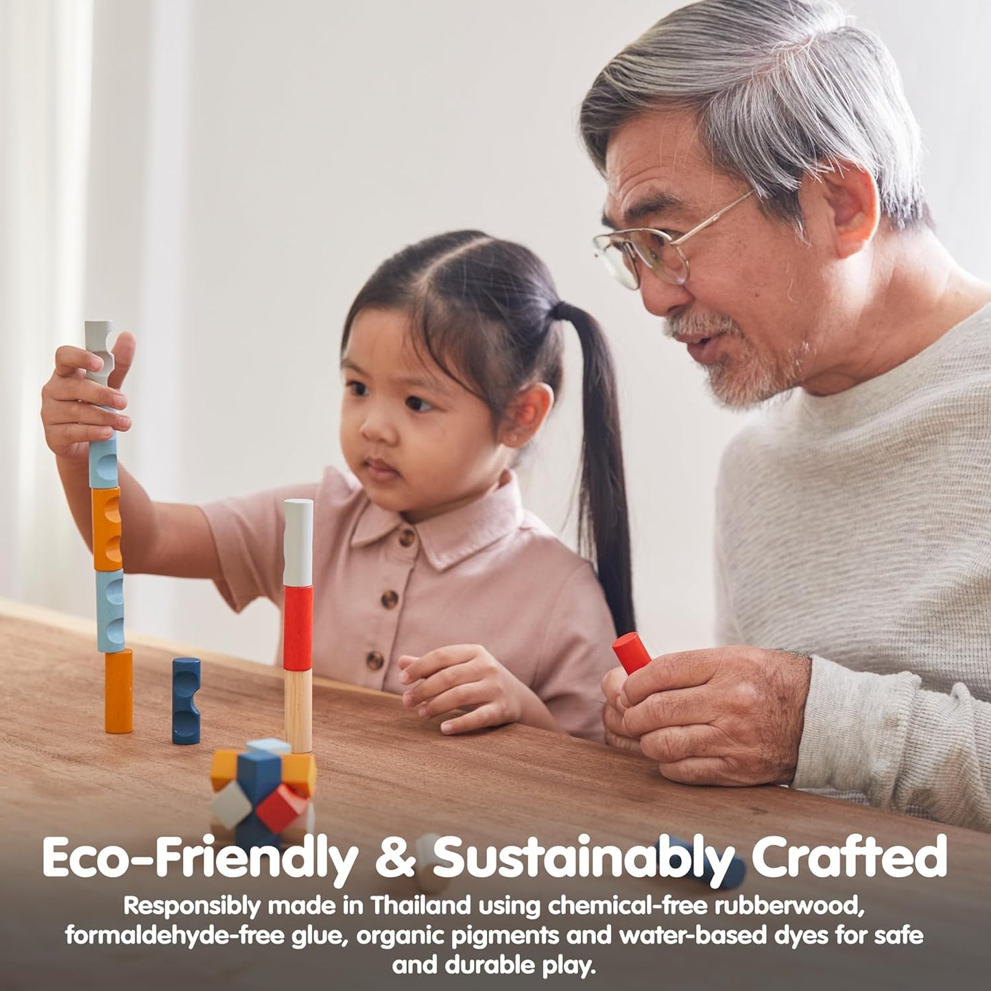 PlanToys® Balancing Cactus | Montessori Wooden Toy for Toddlers | STEM Game for Fine Motor Skills, Logic & Coordination | Eco-Friendly Educational Toy for Kids Ages 3+