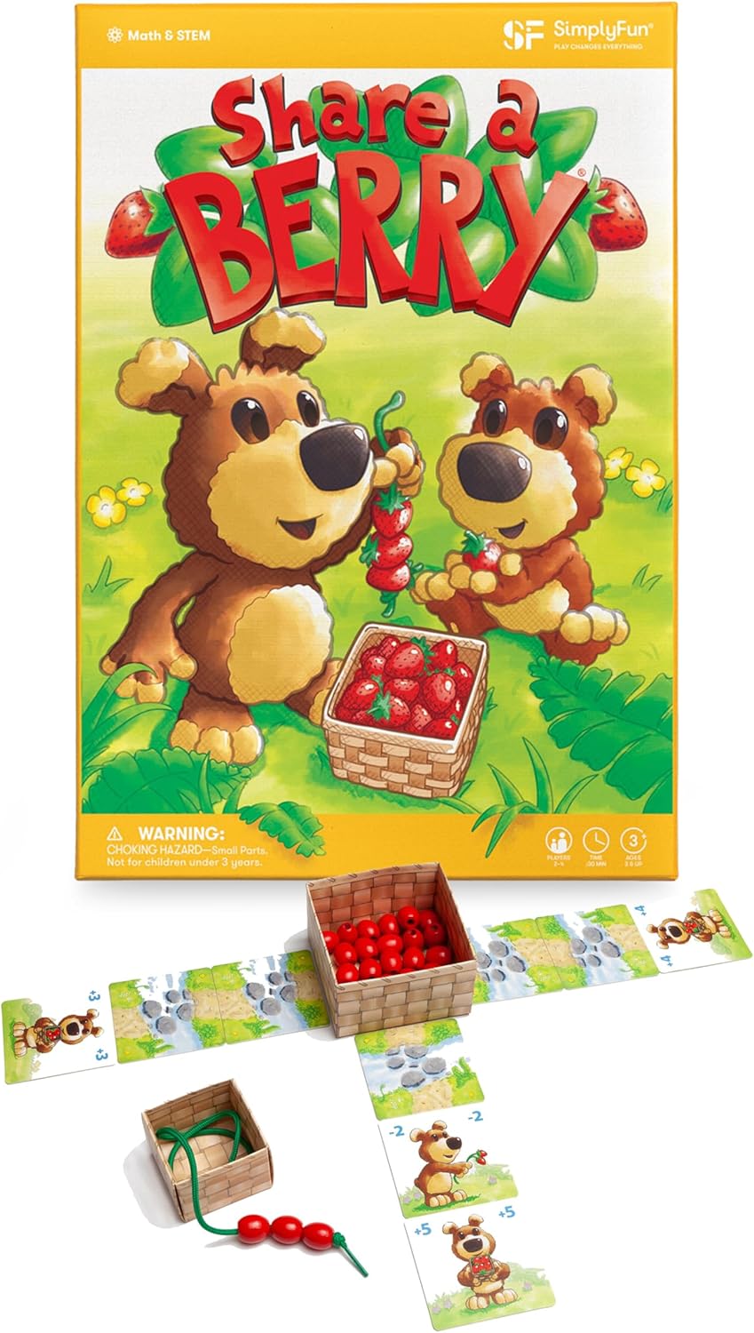 SimplyFun Uncle Beary’s Bedtime - an Engaging and Educational Toddler Game - Learn to Develop Counting Skills, Focus and Self Control - 2 to 4 Players, for Kids Ages 3 & Up