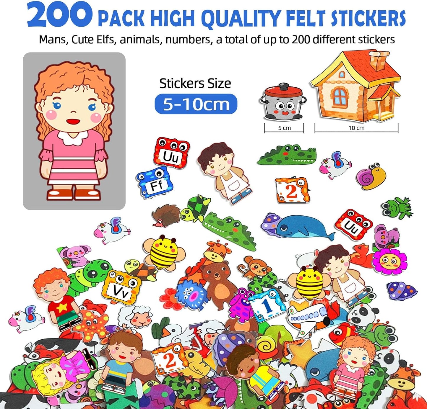 SKOLESK 204Pcs Animals Felt Busy Board Story Set with Storage Bag Preschool Large Wall Storyboard Forest Themed Early Learning Interactive Play Kit Wall Hanging Gift for Toddlers Kids 40 X 28 Inch