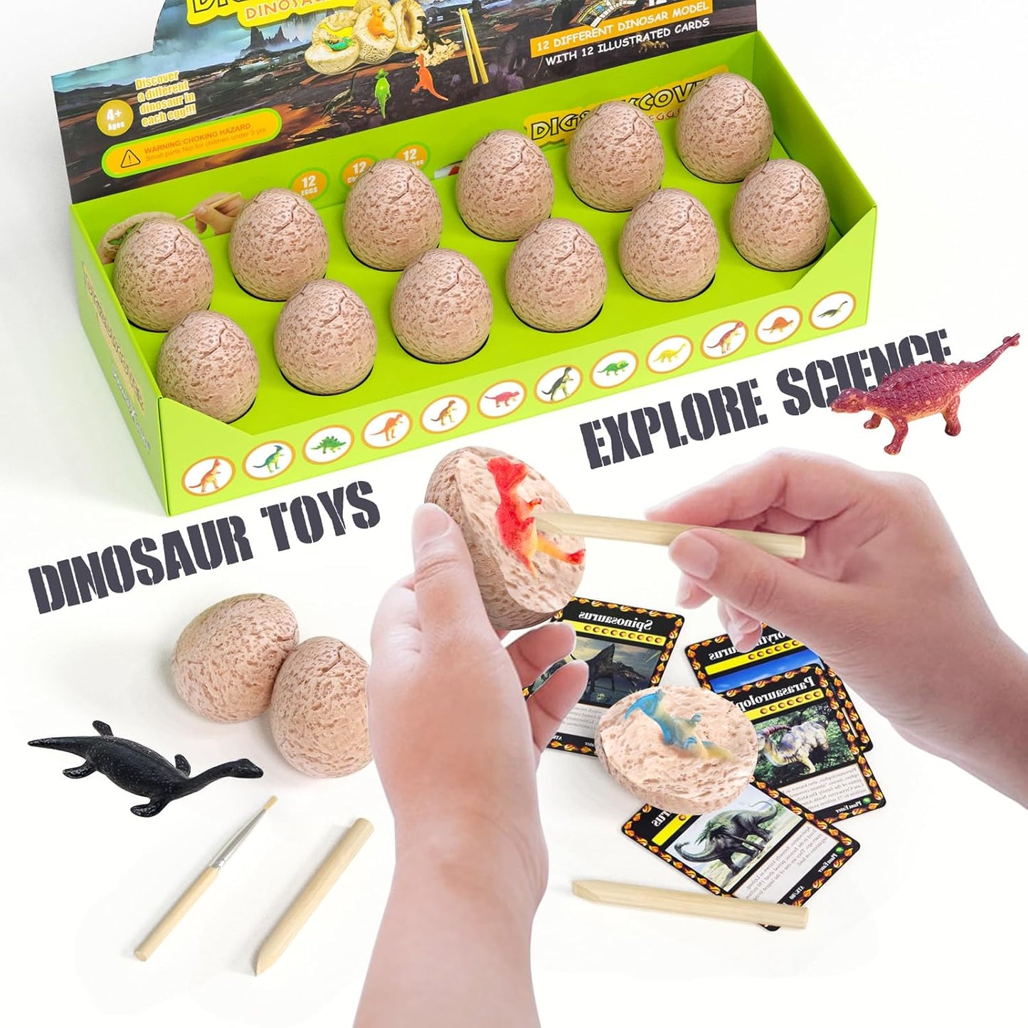 Gemstone Dig Kit, 16 Real Gem Stones and Crystals Excavation Kit, STEM Educational Toys Science Kit for Kids 5-7 8-12, Gem Digging Kit Rock Collection Stocking Stuffers Gifts for Boys Girls