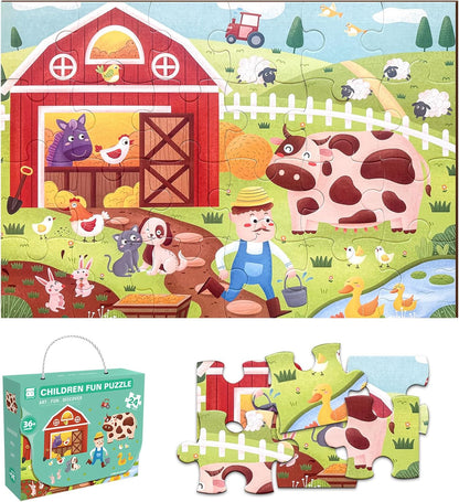 Jumbo Floor Puzzle for Kids, Large Jigsaw Puzzles 24 Piece for Kids Ages 3-5,Preschool Learning & Education Toys, Gifts for 4-8 Year Old Boys and Girls (Jungle Animals)