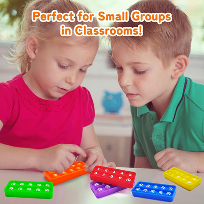 1-20 Ten Frame Pop Board, 6PACK Fidgets for Classroom, Quiet Sensory Toys Bubble Poppers, Pop for Counting Math, Focus Tools for Kids, Montessori Educational Toy Gift for Kindergarten