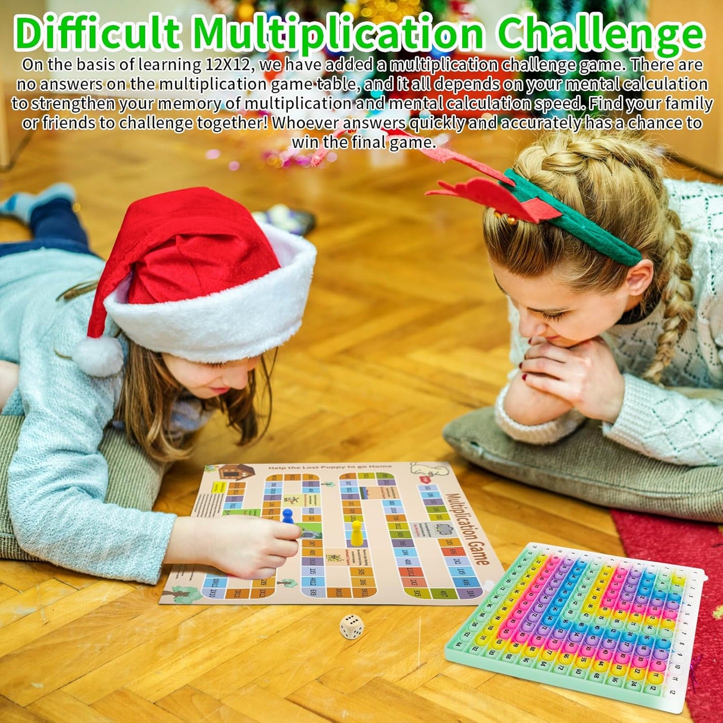 12x12 Multiplication Chart Games for Kids: Fun & Easy Learning! Press & Learn Multiplication Table Toy, STEM Math Skills Practice for Ages 4-12, Home & School Sensory Tool (US Certified Silicone)