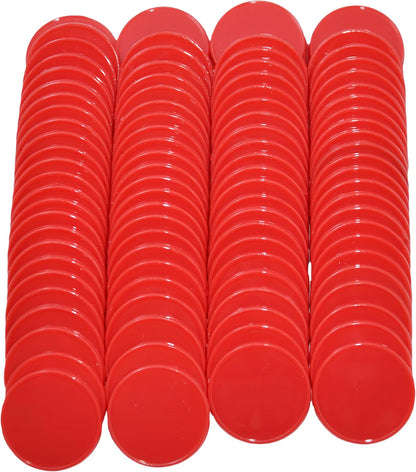 Smartdealspro Set of 100 1 Inch Opaque Plastic Learning Counters Mini Poker Chips Game Tokens with Storage Box (Pink)