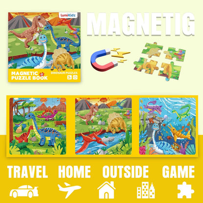 Magnetic Unicorn Mermaid Princess Puzzle for Girls Ages 3-6, 20 Piece Travel Magnetic Puzzle for Toddlers, Car Airplane Road Trip Activity Toy