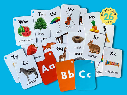 English Alphabets Flash Cards (Realistic Images)