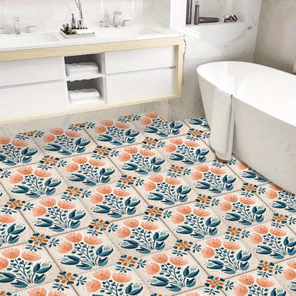 Wall Tiles Peel and Stick 12x12 Inch Ocean Coral Fish Pattern Vinyl Stickers Self Adhesive Tiles for Kitchen Bathroom Shower Laundry Room Aquarium Theme Home Renovation DIY Decor