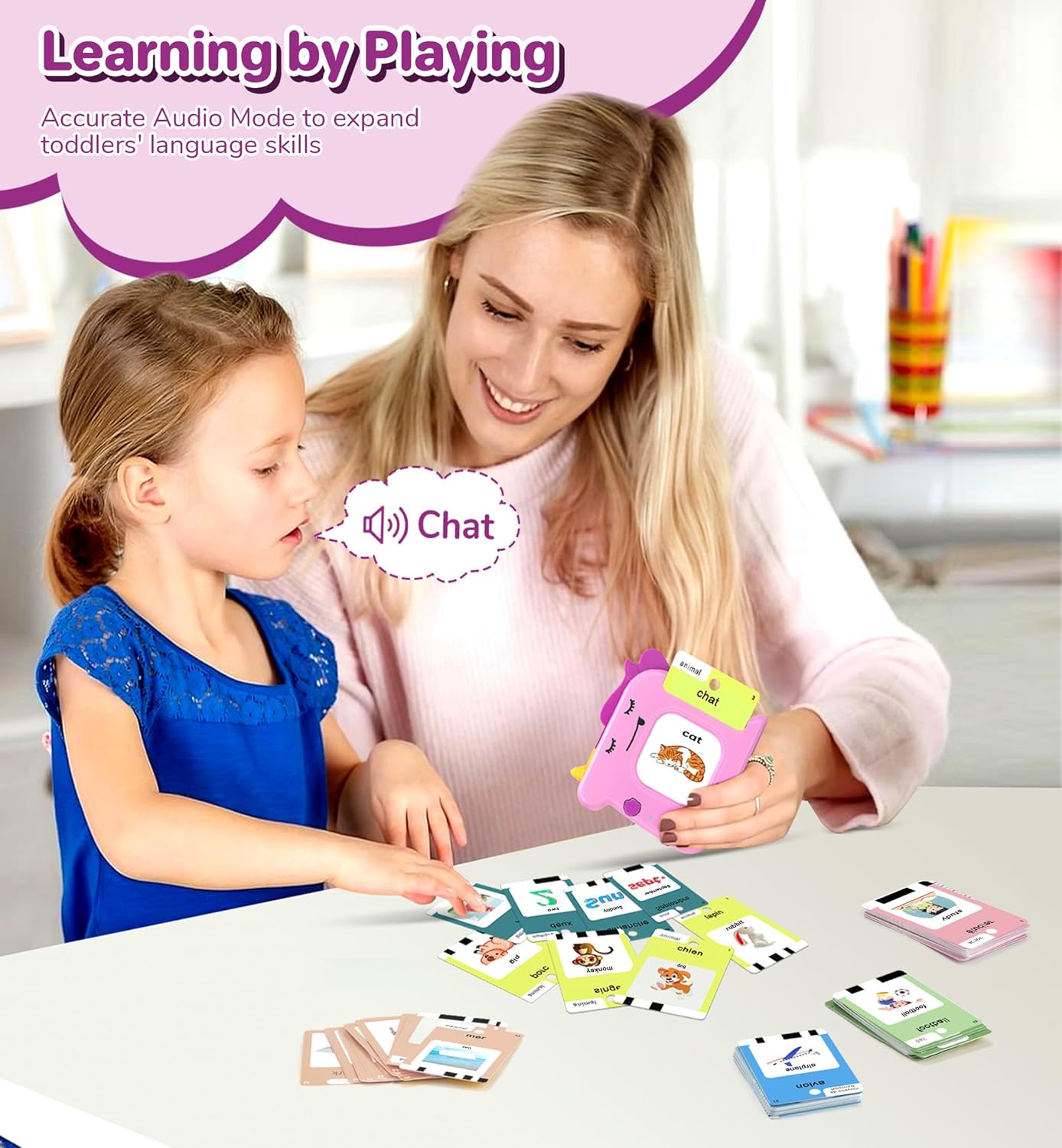 Talking Flash Cards for Toddlers 1 2 3 4 5 6 Year Olds, 420 Sight Words, Montessori Toys to Learning, Pocket Speech Therapy Toys for Toddlers, Sensory Preschool Educational Birthday