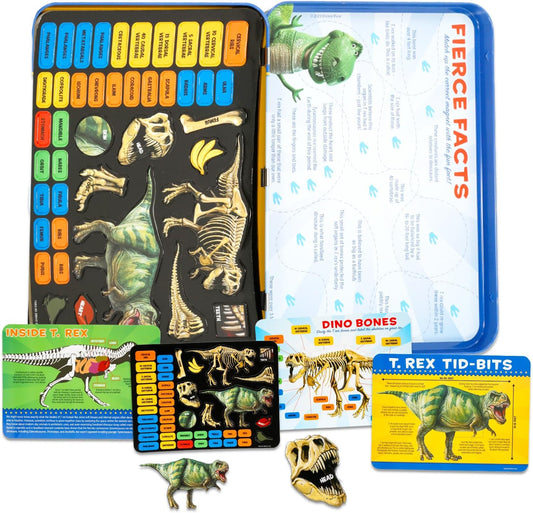 Toy Story Dinosaur Science STEM Magnetic Learning Activity - Toy Story Magnets Tin Bundle with Stickers, More | Dinosaur Learning Kit for Kids
