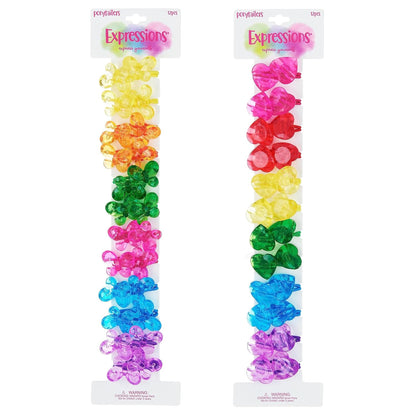 20pc Ponytailers Balls Elastics 18mm Round Opaque Multicolored Twin Beads Bauble Holders Toddler Kids Braiding Styling