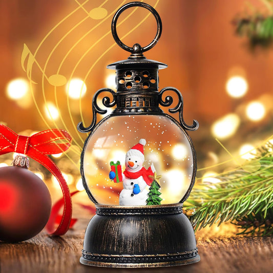 Large Christmas Snow Globes, 13.8" Cardinal Musical Snow Globe 8 Songs 6H Timer Music Box Dual Power Snowglobes for Kids Adults Red Truck Christmas Lantern Lighted Christmas Decor Indoor Gifts
