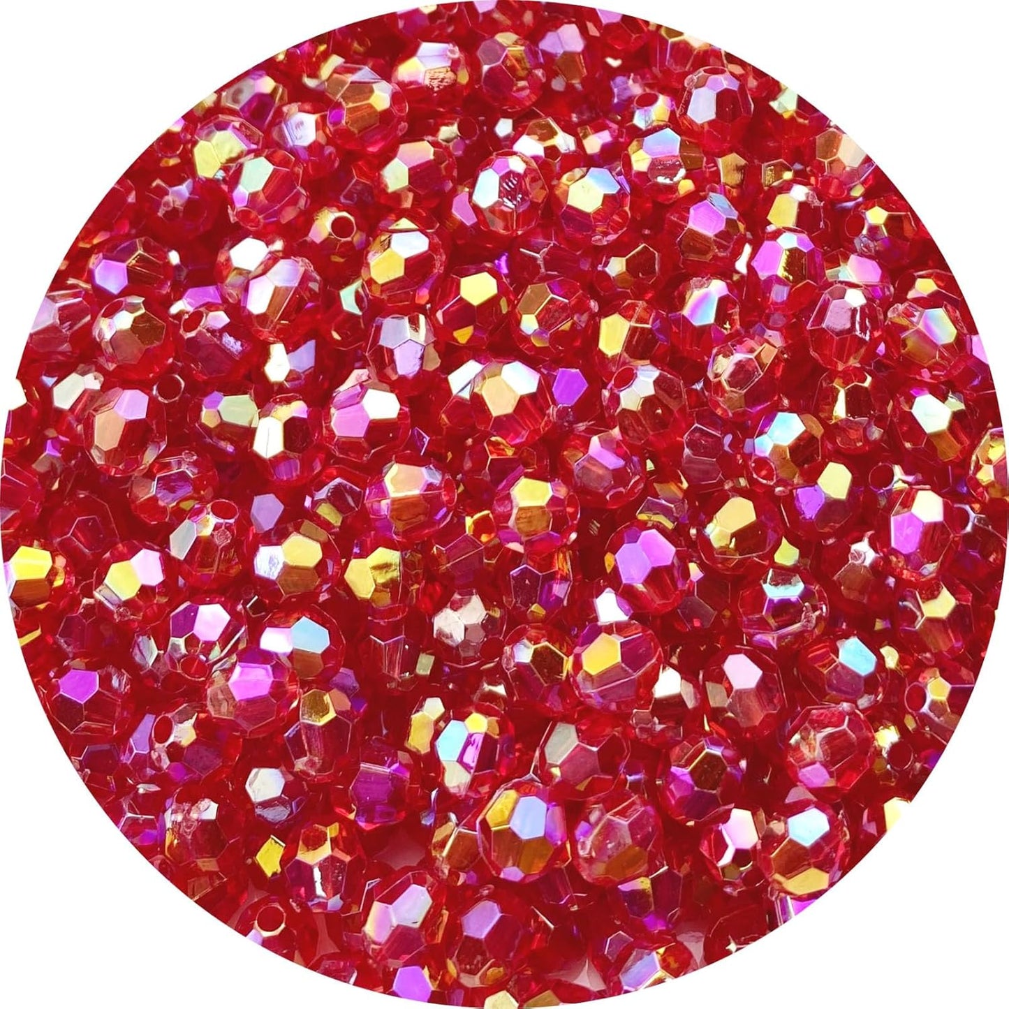 200 PCS 10mm Acrylic Faceted Spacer Beads AB Color Glossy Round Loose Beads for Jewelry Making Bracelet Necklace Earring Ornament Wind Chimes Key Chains(Deep Purple AB)