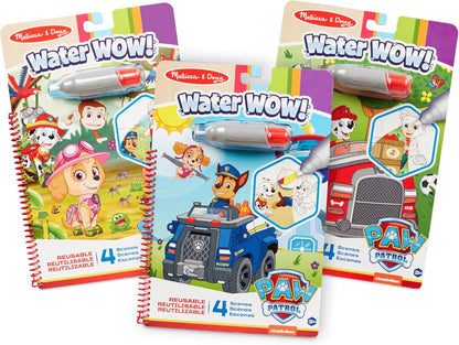 Melissa & Doug Water Wow! Paw Patrol Mess Free Coloring Book, Reusable Water-Reveal Activity Pad, 3-Pack, Skye, Chase, Marshall, Travel Toys, Party Favors, for Toddlers & Kids Ages 3+